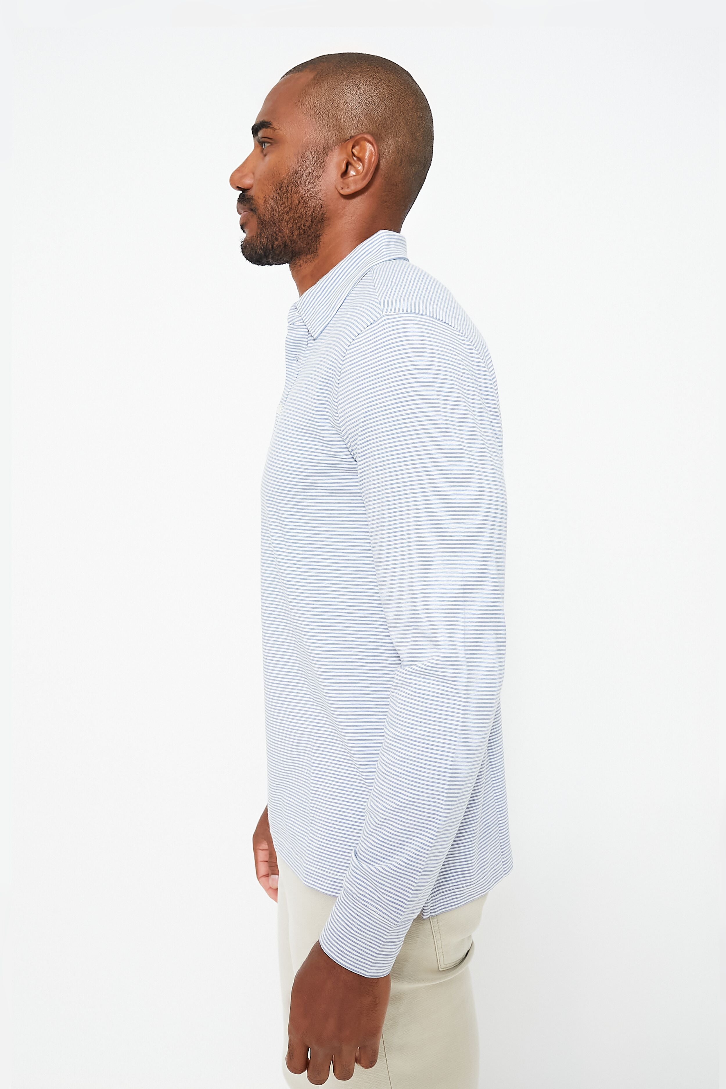 Madaket Stripe Long Sleeve Movement Polo