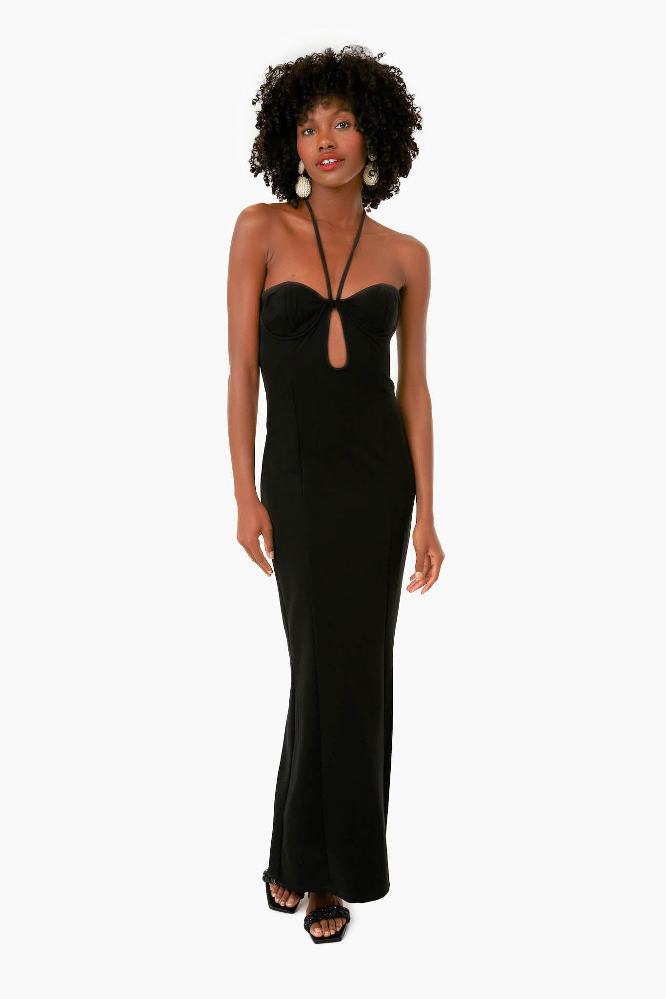 black bardot maxi dress