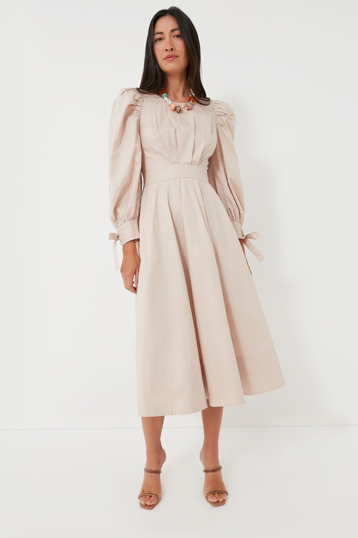 Stone Beige Leighton Midi Dress | En Saison Stone Beige Leighton Midi Dress | En Saison