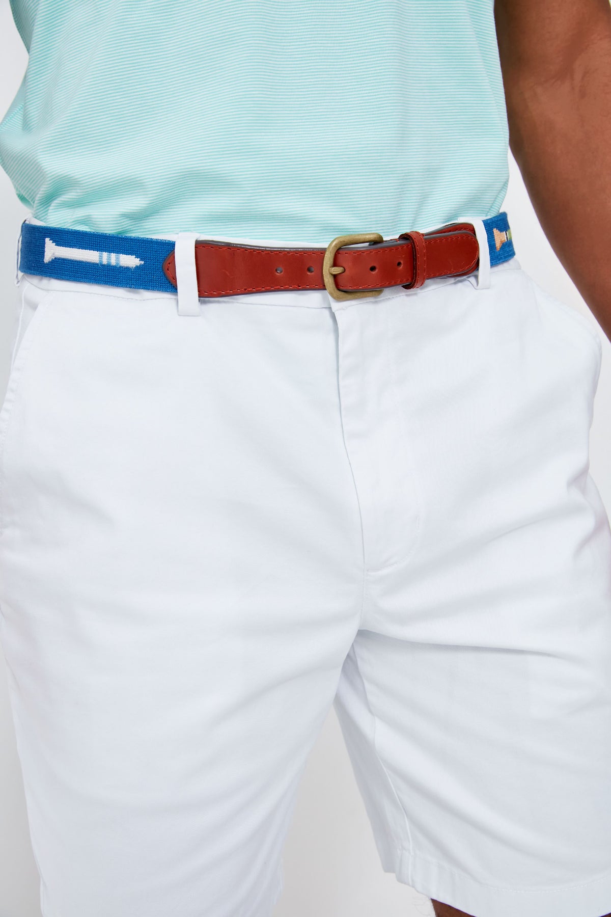 LOLONG Golf Men's Golf Shoes Needle Point Belt - Navy
