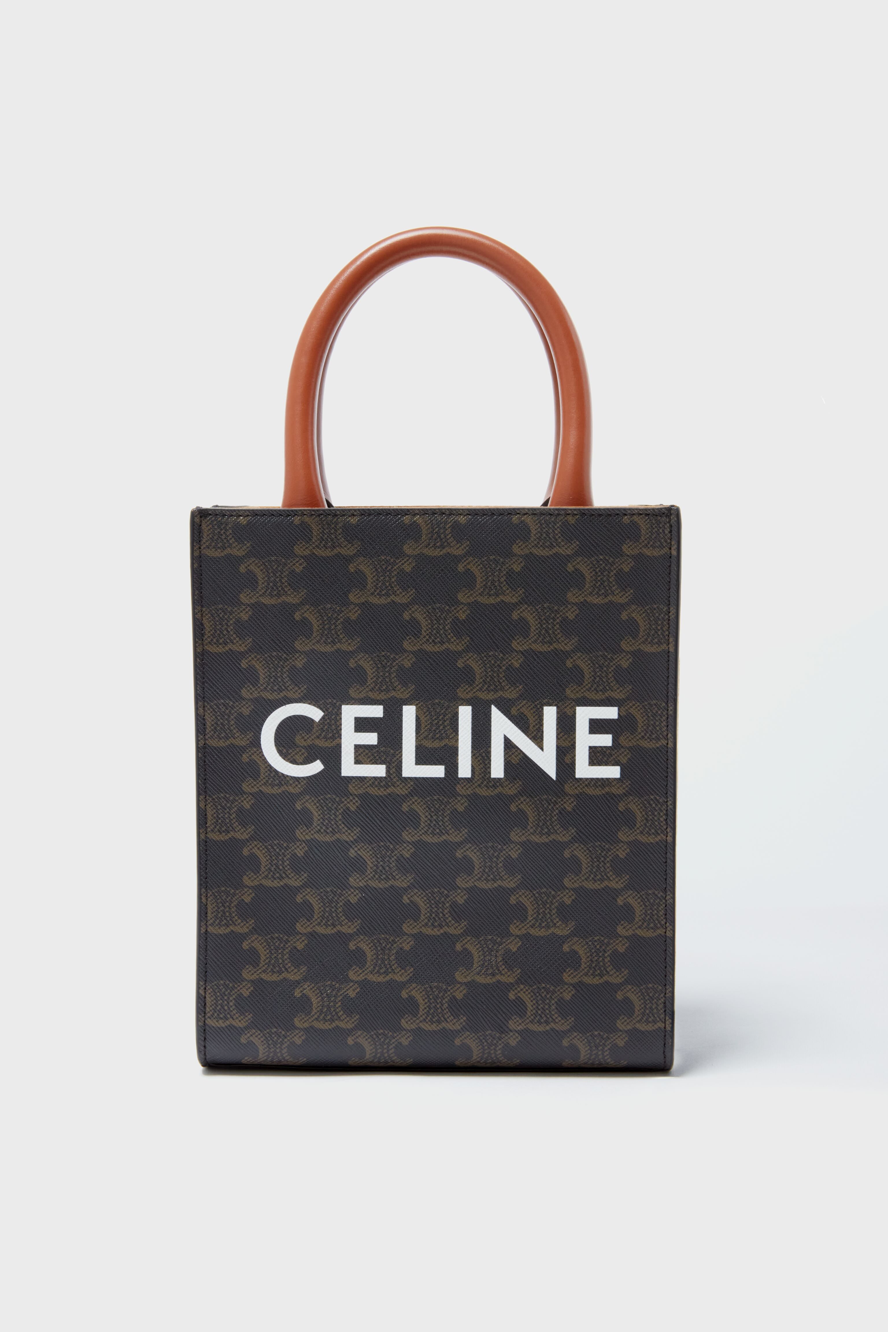 Celine Cream/Black Canvas and Leather Cabas Phantom Tote Celine