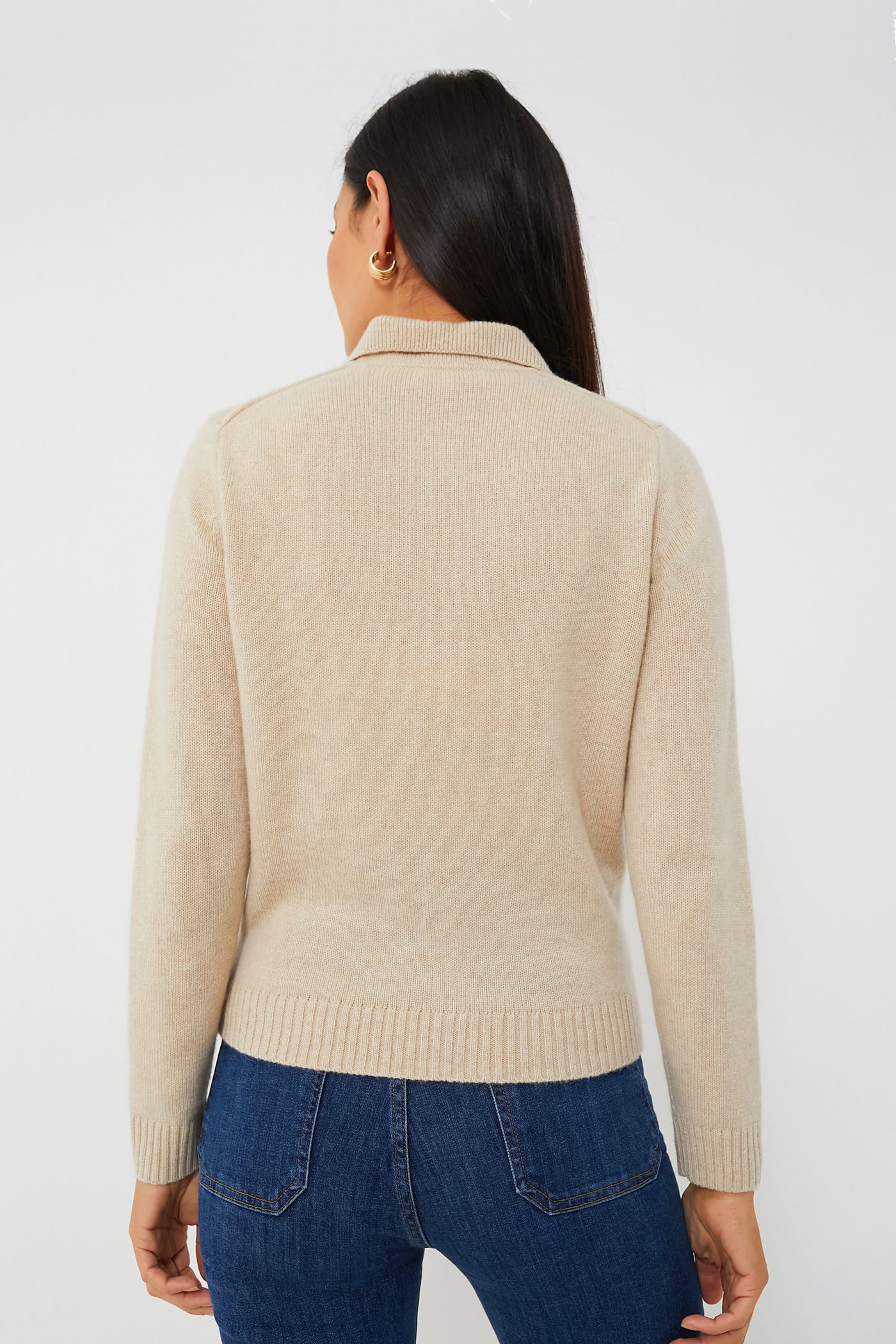 Oatmeal Cashmere Alice Polo Sweater