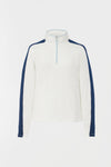 White and Navy Carver Quarter Zip Tee