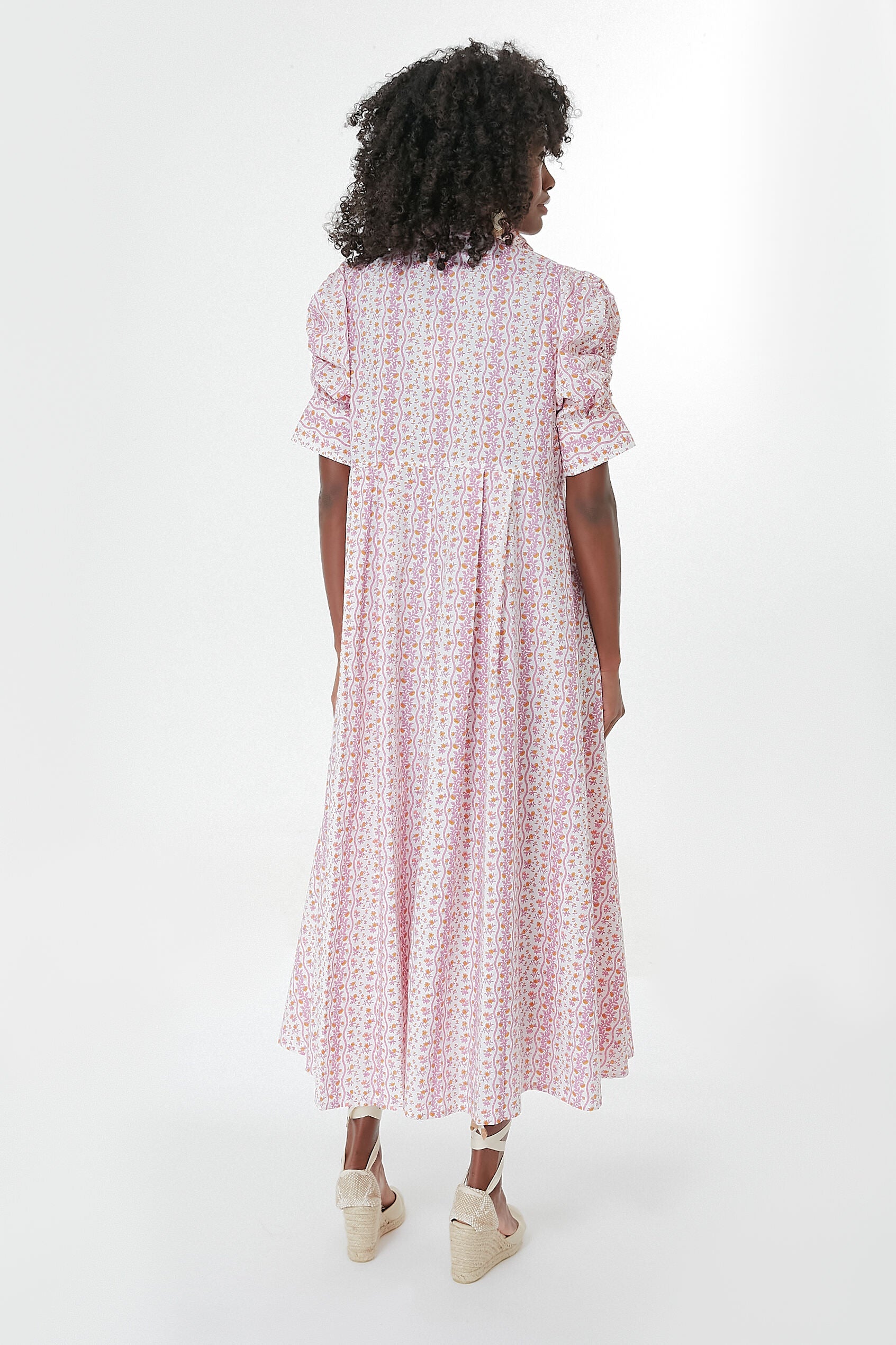 Pink Floral Venetia Midi Dress