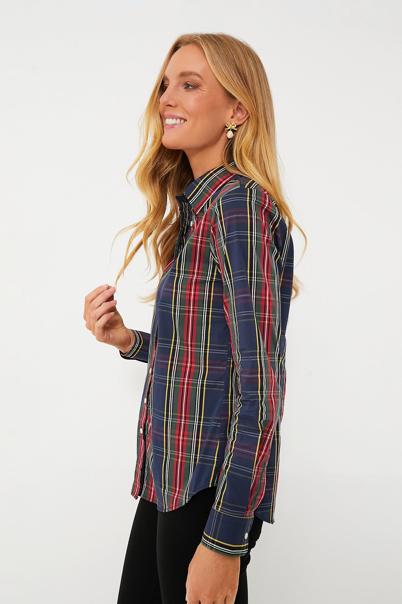 The Shirt by Rochelle Behrens Drop Waist Plaid Flannel Shirt Dress Size  Small