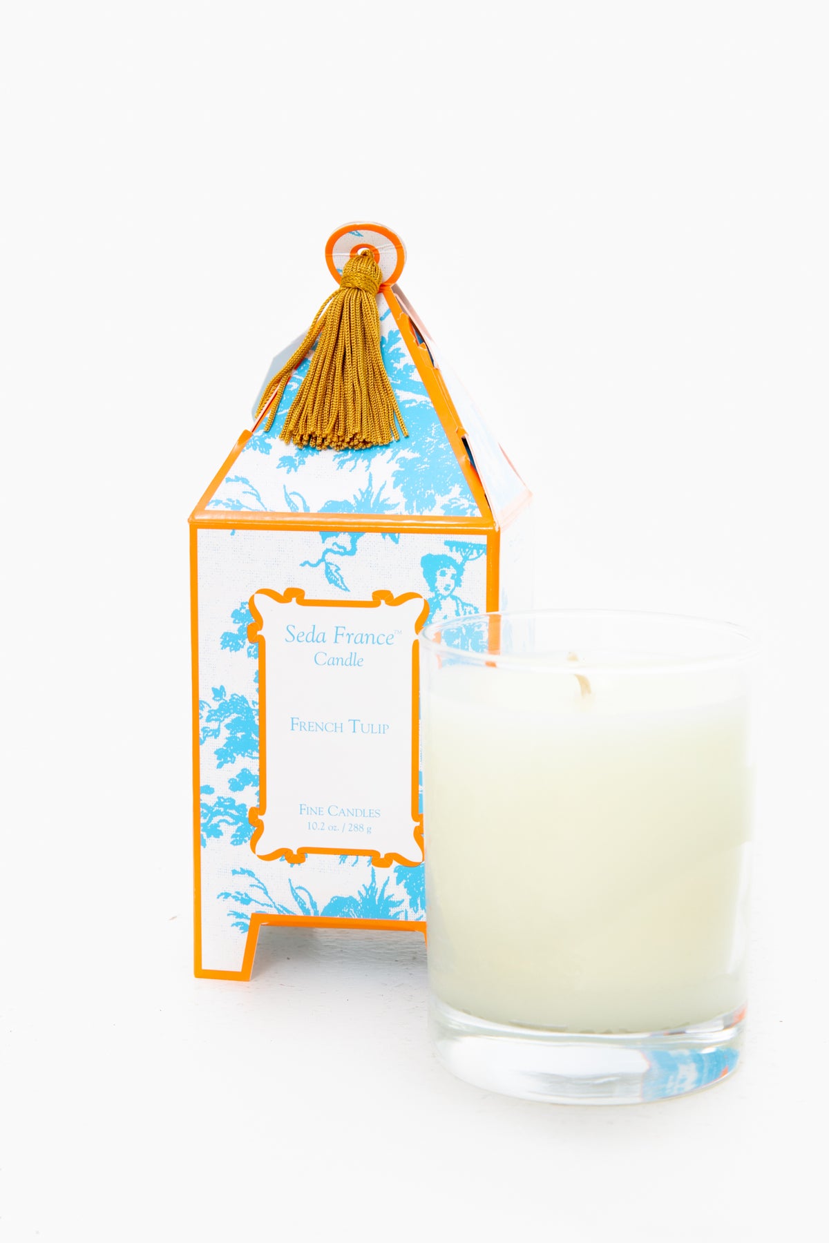 French Tulip Classic Toile Pagoda Box Candle