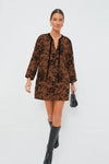 Brown & Black Burnout Floral Elma Mini Dress