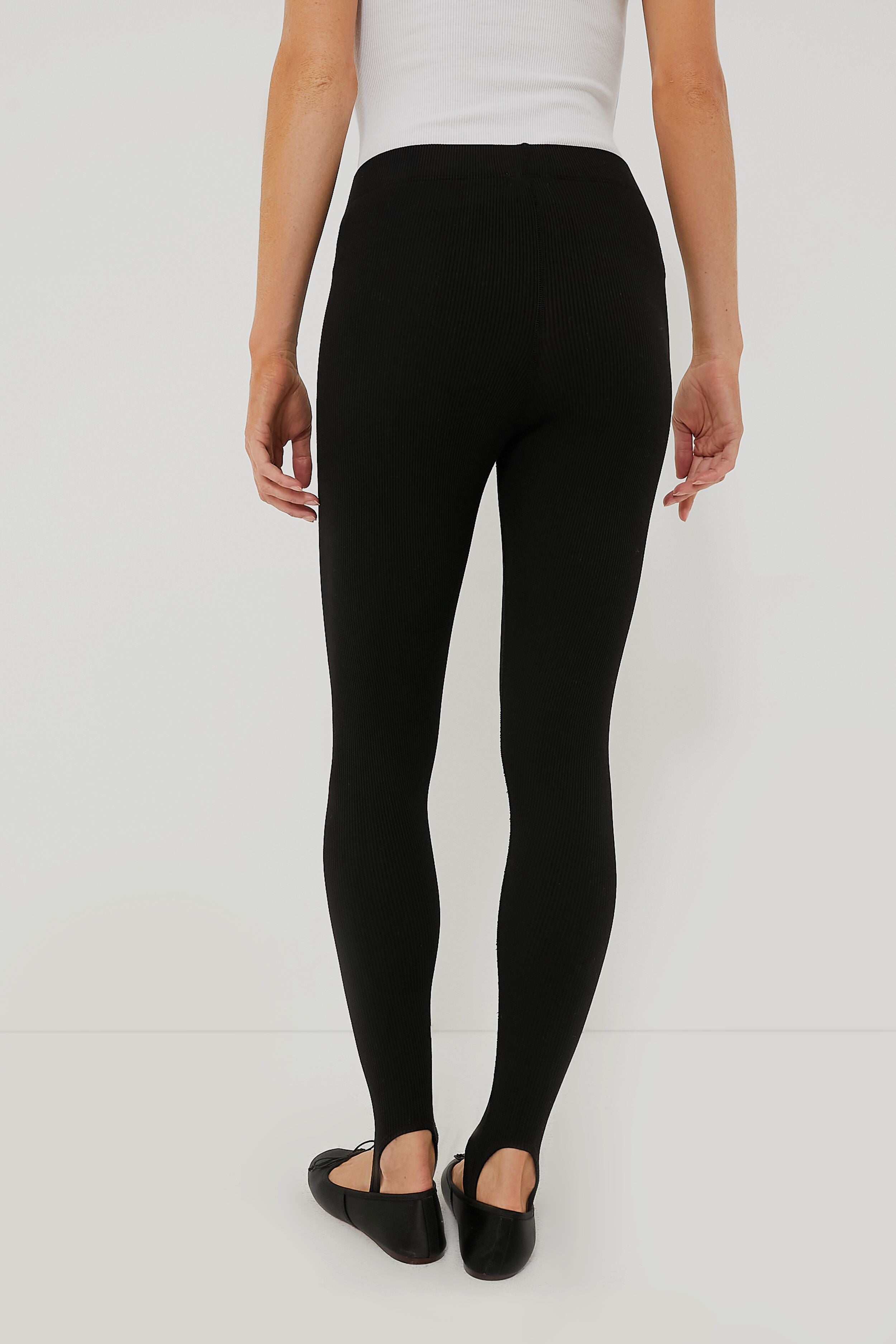 Black Rib Stirrup Legging