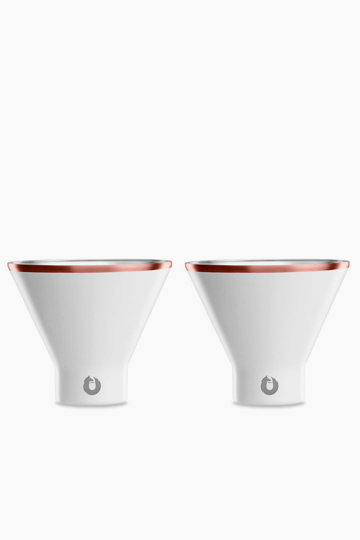 White Coated Stainless Steel Martini Glass Set of 2
