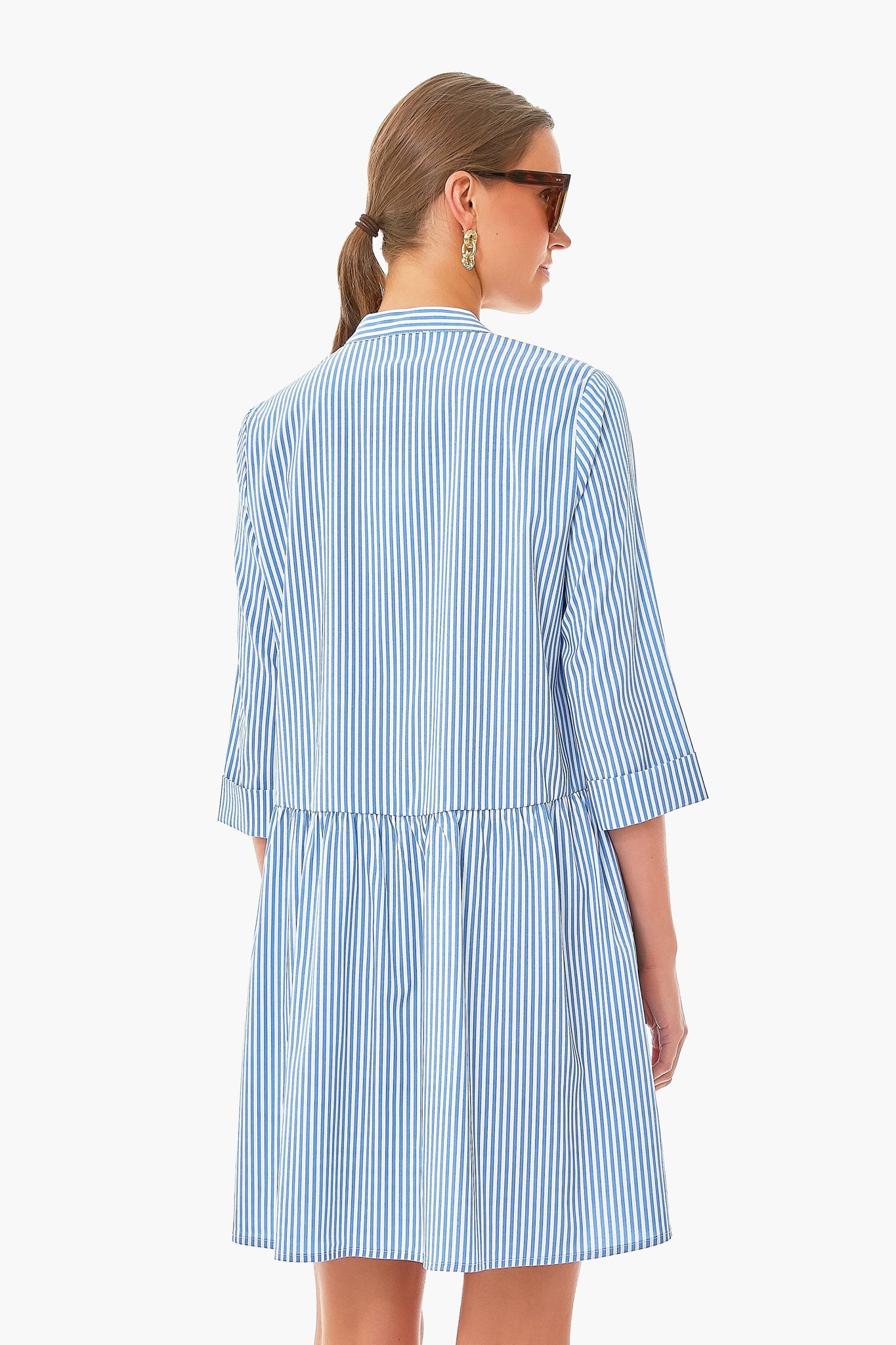 Blue Stripe Royal Shirt Dress